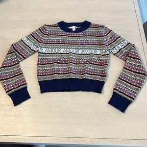 TopShop Amore / Amour Crop Sweater Size Small